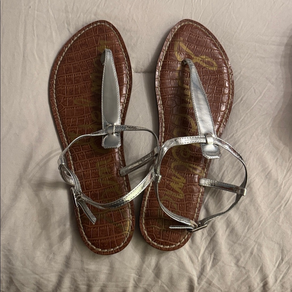 Sam Edelman Silver and Brown Sandals